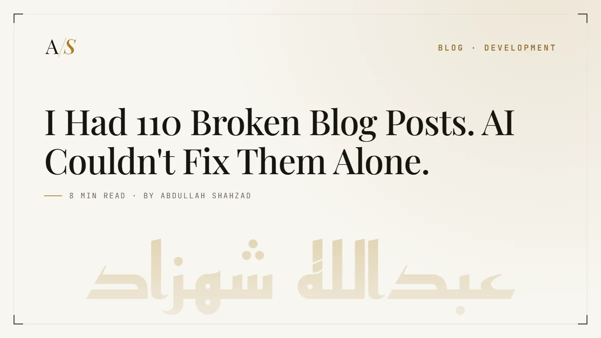 I Had 110 Broken Blog Posts. AI Couldn't Fix Them Alone.